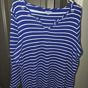 Kim Rogers Blue Striped Women's Top